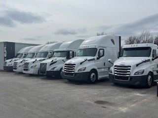 Lineup of Freightliner Trucks